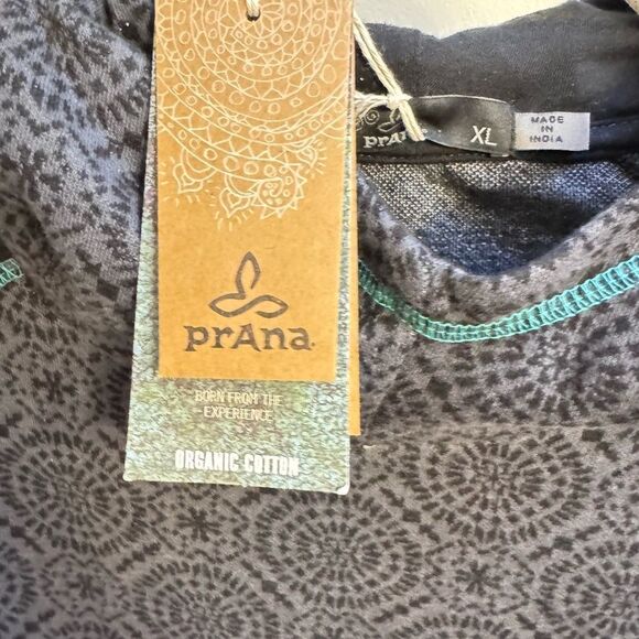 Prana Gray and Teal organic cotton XL tunic hoodie dress brandnew with tags - Picture 4 of 8